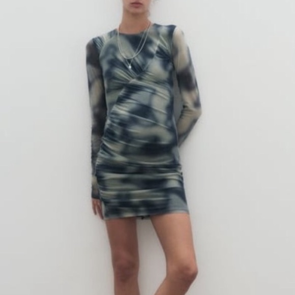 New Zara Draped Tulle Short Dress - Picture 8 of 16